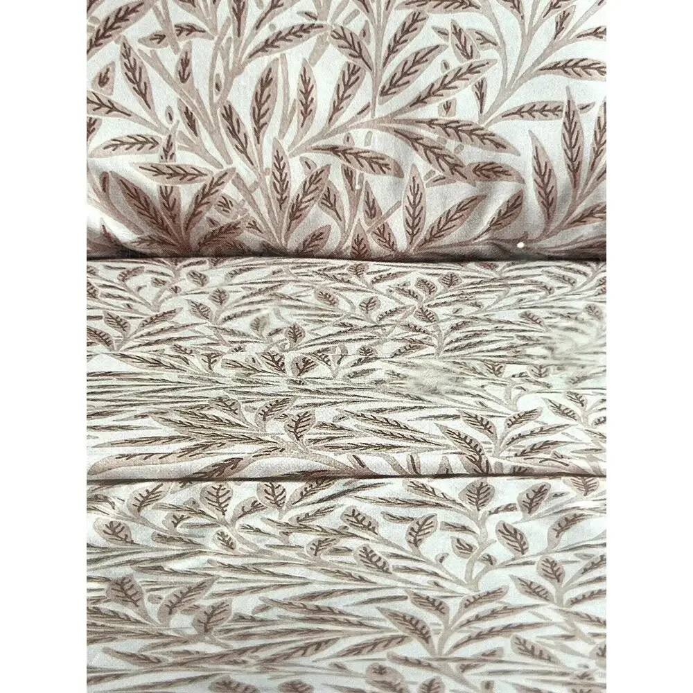 William Morris Original Willow Plaster Pink KING Cotton Percale Sheet Set Leaves